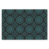 Black & Teal Stylish Decorative Geometric Pattern Tissue Paper