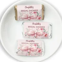 Bow pink florals bloom Bridal Shower Hershey's Miniatures