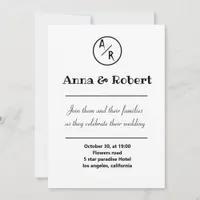 simple elegant modern minimalist wedding invitation