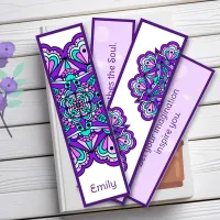 Purple Mandala and Inspirational Quote Bookmarks