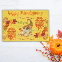 Thanksgiving Friendsgiving Autumn on yellow | Placemat