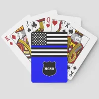 [Thin Blue Line} Monogram Police Officer  Poker Cards
