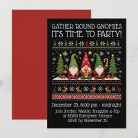 Funny Colorful Pixelated Gnome for the Holidays Invitation