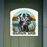 Black Labrador Retriever Vintage Text Door Sign