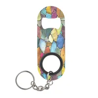 Quirky Stained Glass Beauty Keychain Bottle Opener