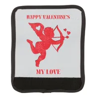 Minimalist Happy Valentine's My Love on grey | Luggage Handle Wrap