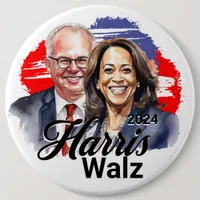 Harris Walz 2024 Presidential Election Jumbo-Sized Button