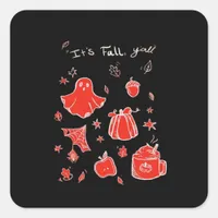 It’s Fall Y’all Minimal Clean Square Sticker