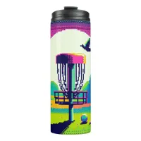 Pixel Art Disc Golf Course Thermal Tumbler