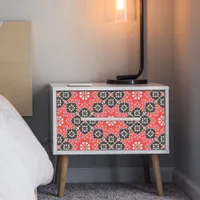 Elegant Ornate Red Black White Mosaic Decoupage Tissue Paper