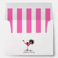 Bride in a Tini Bit Pink Striped Bachelorette Part Envelope