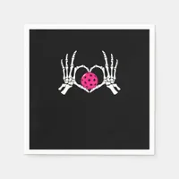 Skeleton Hands Heart Sign Funny Pickle Valentine's Napkins
