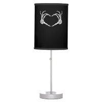 Skeleton Hand Heart Halloween Design Aesthetic Table Lamp