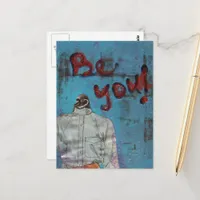 Be You Penguin Mixed Media Postcard