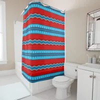Southwest River Canyon Red and Turquoise Shower Curtain