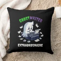 Funny Ghost Writer Extraordinaire Cute Ghost Throw Pillow