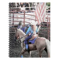 Rodeo Flag Horse and Cowgirl Notebook