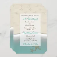 Sandy Beach Themed Photo Wedding Invites