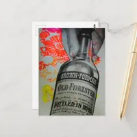 1939 Whiskey Mixed Media Collage Postcard