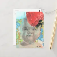 Strawberry and a Baby Collage Postcard
