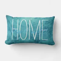 Home Sweet Home Blue Vintage Seaside Theme Lumbar Pillow