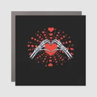 Skeleton Hand Heart Valentines Day Funny 2025 Hear Car Magnet