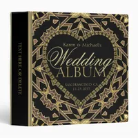 Aztec Deco Black and Gold Wedding Album Binder