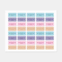 Colorful Damask Hearts Kids' Labels