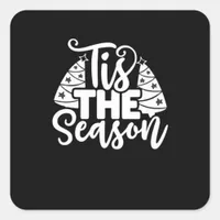 Tis Season To Careful - Retro Vintage Style Square Sticker