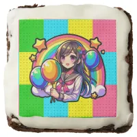 Anime Girl Colorful Pop Art Birthday  Brownie