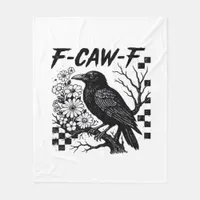 Funny Humor Crow Gothic F-Caw-F Essential Fleece Blanket