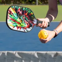 Fire breathing dragon Green And Red Pickleball Paddle