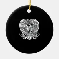 Crying Heart Classic - Skeleton Hands Heart Ceramic Ornament