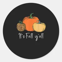 Fall Cute Halloween Pumpkin Thanksgiving It’s Fall Classic Round Sticker