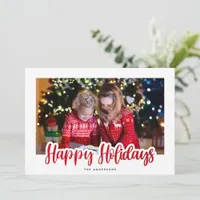 Simple Happy Holidays Photo Holiday Card