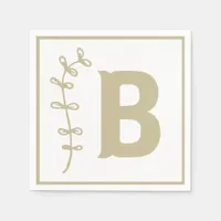 Letter B Alphabet Block Gender Neutral Baby Shower Napkins