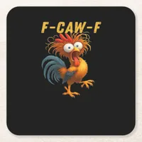 F-Caw-F-Chicken Essential Retro Classic Square Paper Coaster