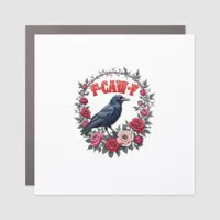Gothic Raven Funny Halloween F-Caw-F Crow Vintage  Car Magnet
