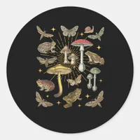 Cottagecore Aesthetic Mushroom Frog Butterfly Gobl Classic Round Sticker