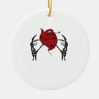 Heart And Hands Skeleton Heart Hands Soft Ceramic Ornament