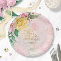 Rose Garden Wedding Thank You Multi-Color ID764 Paper Plates