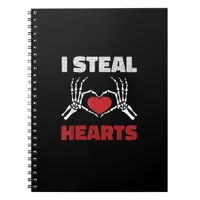 Steal Hearts Valentines Day Funny Skeleton Hand Notebook