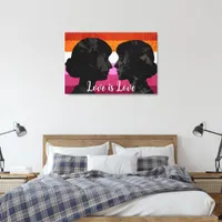 Lesbian Flag with Two Woman Silhouettes  Canvas Print