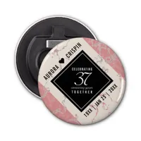 Elegant 37th Alabaster Wedding Anniversary Bottle Opener