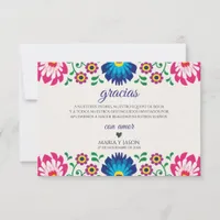 Fiesta Colorful Floral Botanical Spanish Wedding Thank You Card