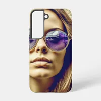 Cool Lady with Reflection in her Sunglasses Samsung Galaxy S22 Case