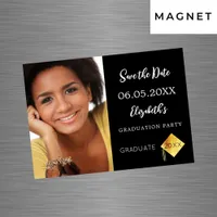 Black white Graduation Party Save the Date magnet