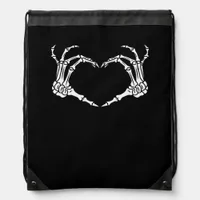 Skeleton Hand Heart Halloween Design Aesthetic Drawstring Bag