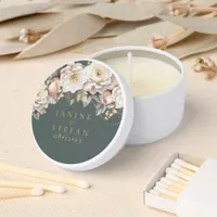 Floral Drama Wedding Green ID1022 Mini Candle Favors