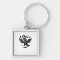 Halloween F-Caw-F Bird Crow Women Men Minimal Clea Keychain